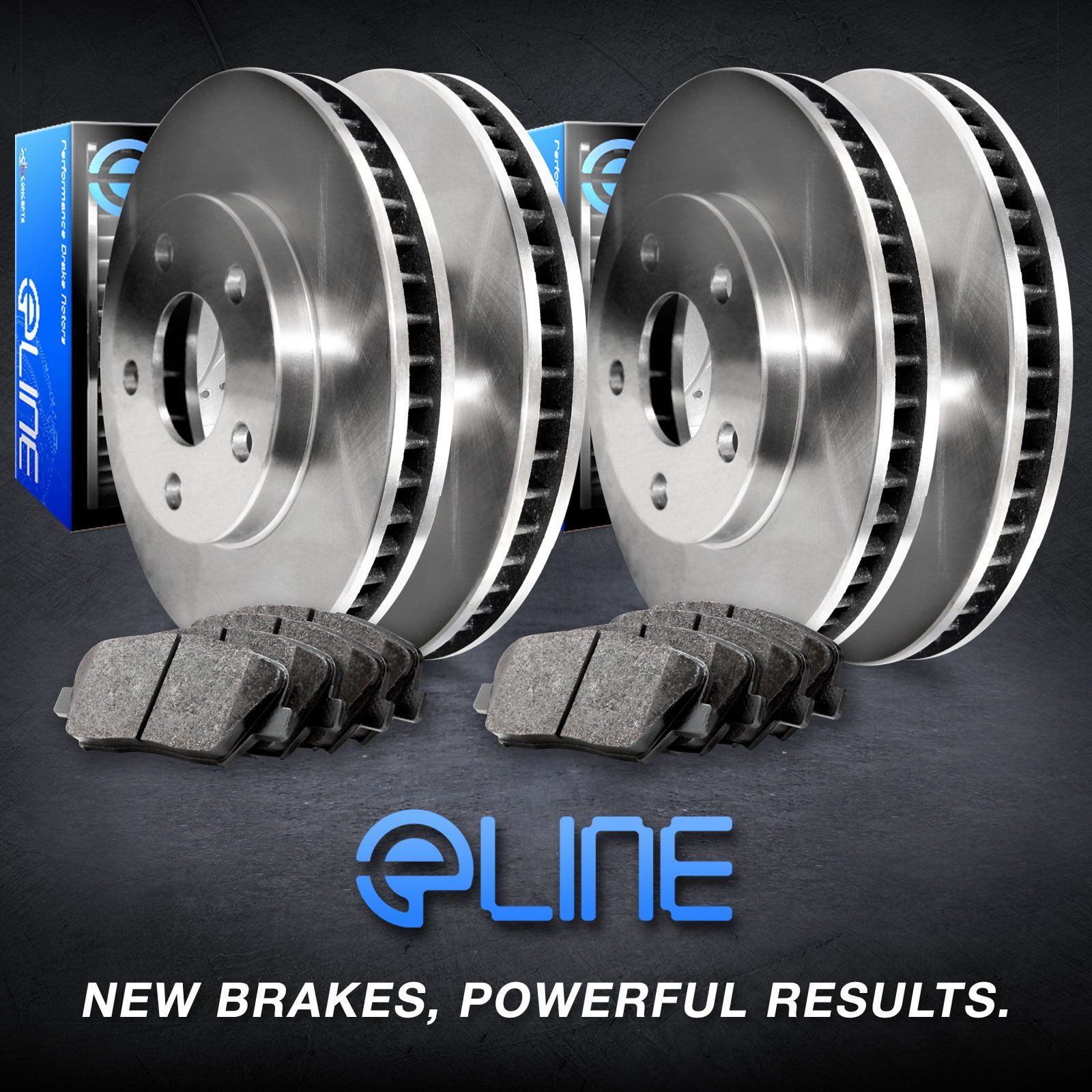 R1 Concepts eLINE Rear Brake Rotors with Super Duty Pads and Hardware Kit R177