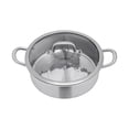 thumbnail image 4 of Hot Pot with Divider, 304 Stainless Steel Pot with Glass Lid, Hot Pot with Spoon/ Leaky Spoon Modern Silver, 4 of 13