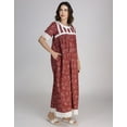thumbnail image 2 of Moomaya Women's Cotton Maxi Nightdress | Soft & Breathable Sleepwear | Printed A-Line Nightgown With Lace & Pockets, 2 of 7