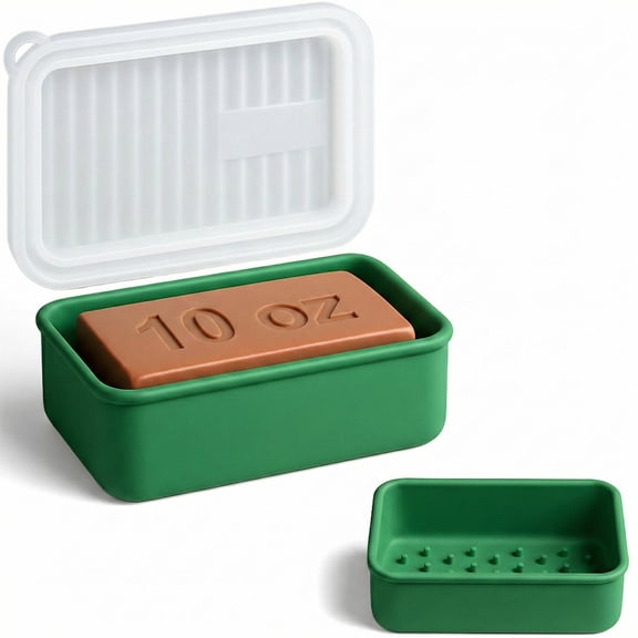 AIMAIAIMAI Extra Large Leakproof Silicone Travel Soap Case, 10 oz, Mint Green, 1 Pack