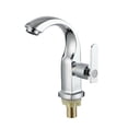 thumbnail image 1 of Single Cold Water Faucet Silver Bathroom Taps Single Handle Deck Mounted Basin Tap, 1 of 6