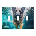 thumbnail image 2 of Dailycode Light Switch Plate Covers 2 Gang Wall Plate Plastics Outlet Covers for Kitchen Home Office Decor German Shepherd Dog Swimming Underwater, 2 of 8
