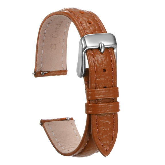 Uxcell Genuine Leather Watch Bands 14mm Flat Quick Replacement Leather Watch Strap Elegant Women Men Watch Straps Orange