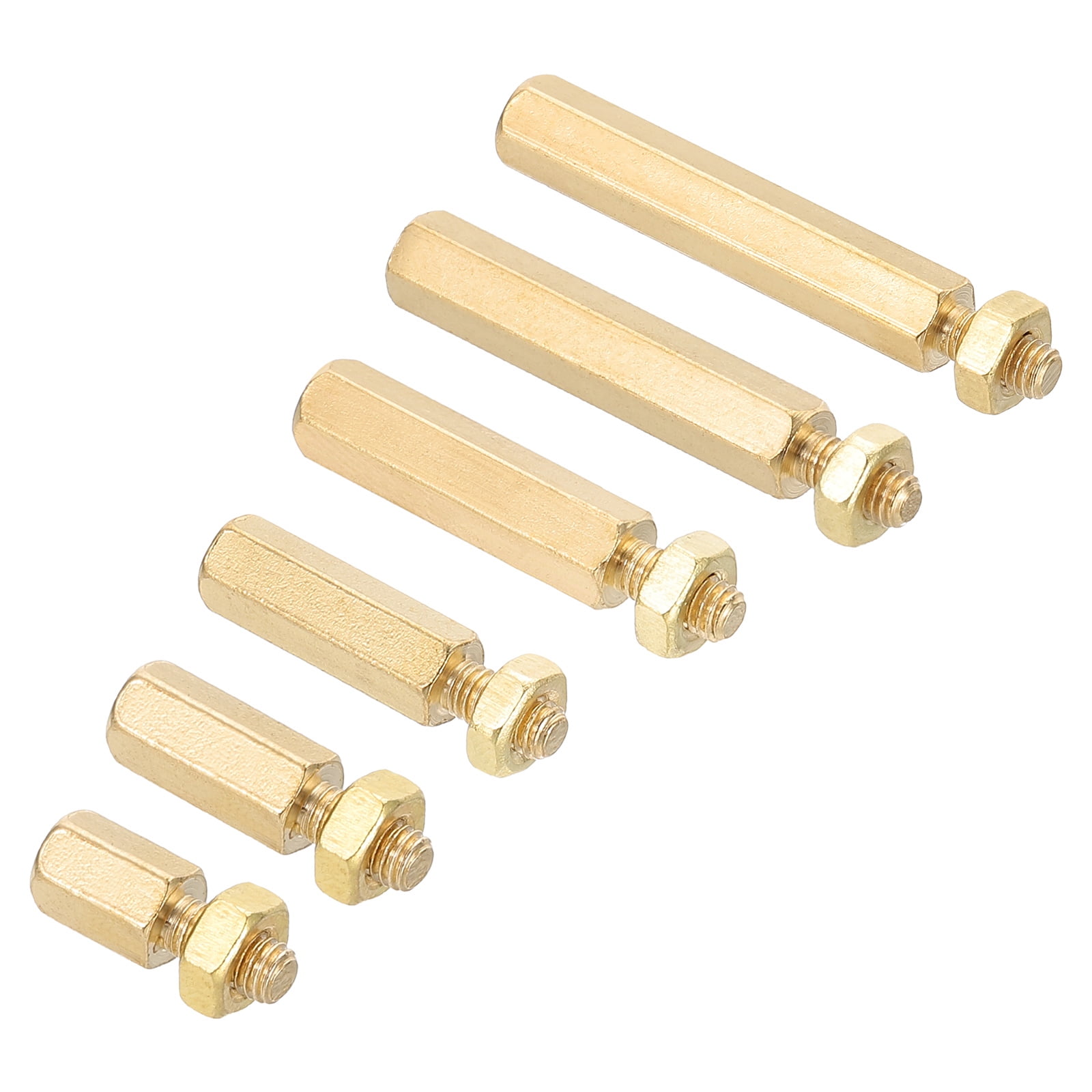 M3+6mm Standoff Screws, 240Pcs Male to Female Hex Brass PCB Standoff Spacer Screw Nut Assortment Kit for PCB Computer Circuit Board, Golden