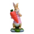 thumbnail image 1 of Figuras de conejito de Pascua con zanahoria Linda estatua de conejo de resina Adornos de artesanía de resina Regalos de Pascua para niños, 1 of 8