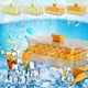 thumbnail image 1 of Máquina de bloques de hielo con pala de hielo - 19x11x10,5cm de plástico de grado alimentario, fácil de desmoldear, tapa transparente y a prueba de fugas, bloques de hielo caseros para frigoríficos, 1 of 4