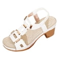 thumbnail image 1 of DAFEI Sandales pour Femmes à Talons Hauts Épais, à Bout Ouvert, à Talon Bloc, Robe, Fête Nuptiale, Chaussures de Mariage, 1 of 8