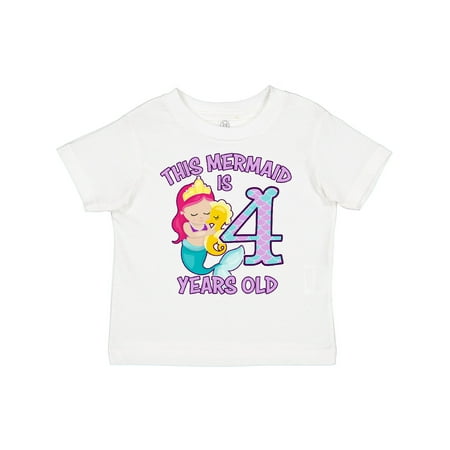 

Inktastic This Mermaid is 4 Years Old Gift Toddler Toddler Girl T-Shirt
