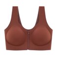 thumbnail image 6 of vigerkar Zip Front Closure Bra Wireless Support Comfort Full Coverage Back Smoothing No Underwire Bralettes Seamless (Brick Red, 3XL), 6 of 9