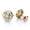 #2 Gold, variant on 1Pair Round Stud Earrings Halo Cubic Zirconia Hollow Frame Pierced Lightweight Ear Jewelry Gift