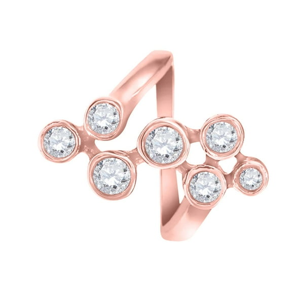 Aonejewelry 0.75 Ct. Ttw Bezel Set Designer Diamond Ring In 10K Rose Gold