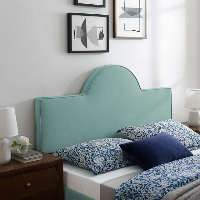 Modway Tête de Lit Moderne en Velours de Performance pour Lit Double/grand Lit, Vert Menthe