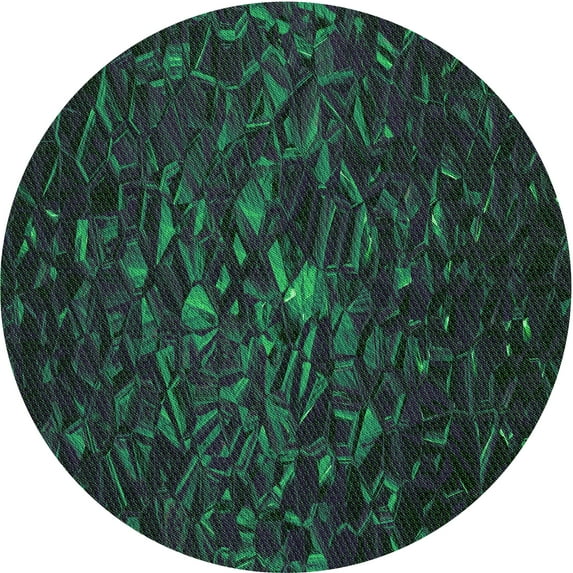 Ahgly Company Machine Washable Indoor Round Transitional Charcoal Black Area Rugs, 5' Round