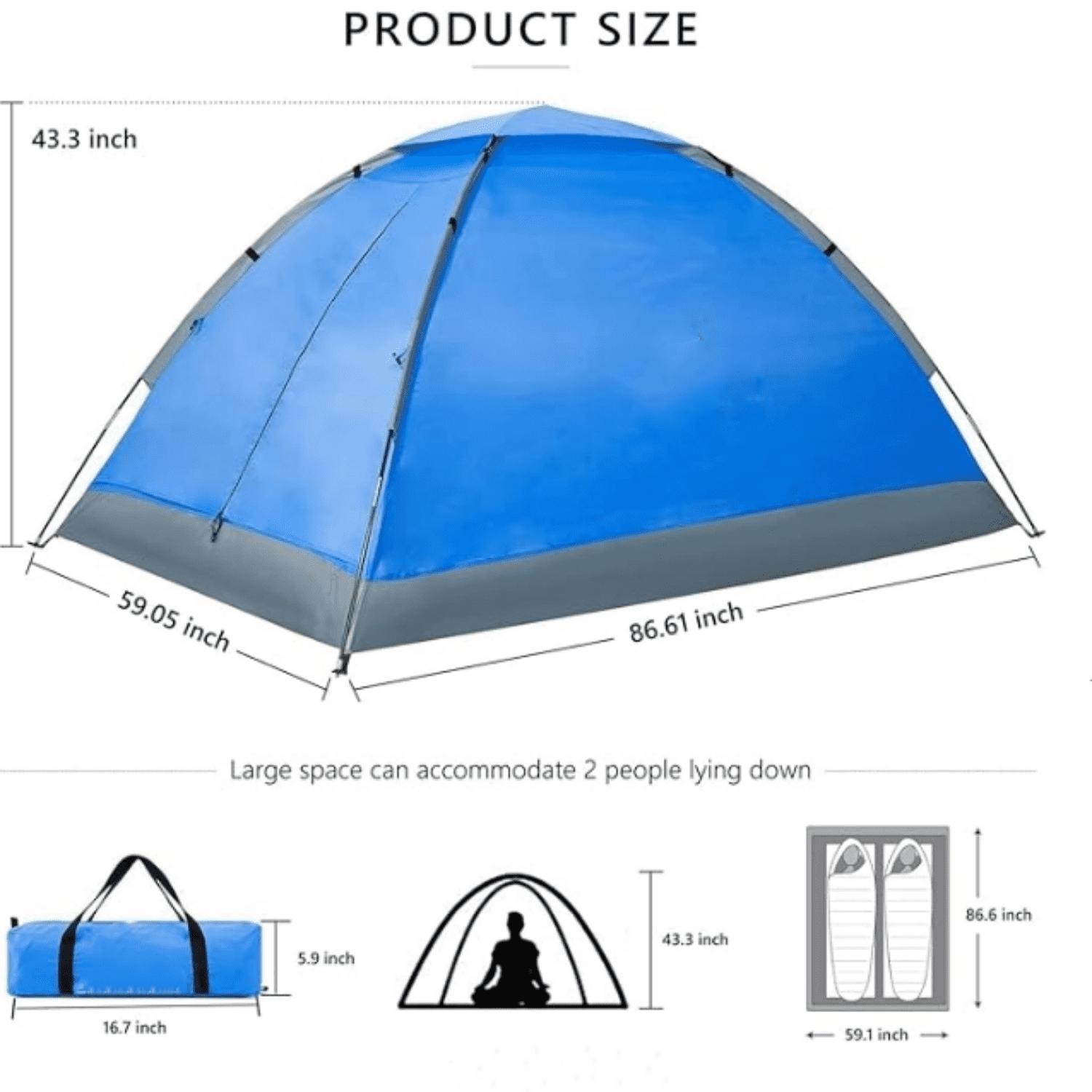 Tents for Camping 2/3/4/5 Person Camping Dome Tent, Waterproof,Spacious, Lightweight Portable Backpacking Tent for Outdoor Camping/Hiking