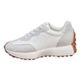 thumbnail image 5 of Rokment Womens Platform Walking Running Shoes Comfortable Vintage Suede Color Block Lace up Orthopedic Skate Tennis Fashion Sneakers White Size 8, 5 of 6