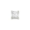 thumbnail image 2 of White Sterling Silver Earring Stud Women'S Cubic Zirconia CZ Square Clear 6 mm, 2 of 3