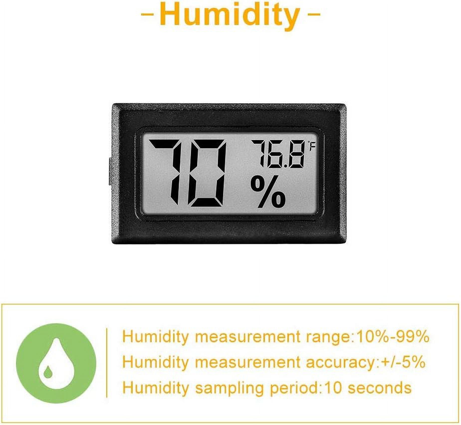 12 Pack Mini Small Digital Electronic Temperature Humidity Meters Gauge Indoor Thermometer Hygrometer LCD Display Fahrenheit (℉) for Humidors, Greenhouse, Garden