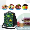 thumbnail image 4 of Bingfone Dinosaurs And Tropical Leaves And Flowers Reusable Insulated Lunch Bag Cooler For Work School Picnic Or Travel, 4 of 7