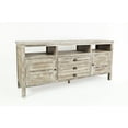 thumbnail image 2 of Benzara Wooden 70" Media Console With 3 Drawers, 2 Doors, 3 Open Shelf, Washed Gray, 2 of 3