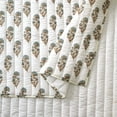 thumbnail image 5 of Laurel & Mayfair Block Print Mughal Flower Cream 3-Piece Cotton Voile Quilt Set, Full/Queen, 5 of 7