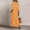 thumbnail image 6 of Erwazi Women's Ruffed Dresses Crew Neck 3/4 Sleeve Print Relaxed Fit Weekend Maxi Dress, 6 of 7