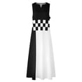 thumbnail image 4 of Mod Ska Black White Colour Block Long Dress birthday dresses for wom party dresses woman Dress, 4 of 7