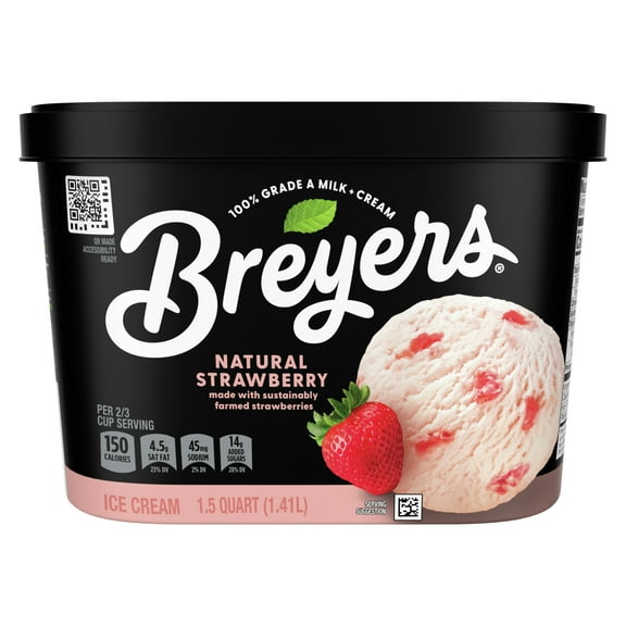 Breyers Natural Strawberry Ice Cream Frozen Desserts, 1.5 Qt