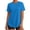 Blue, variant on Womens Workout Crew Neck T Shirts Side Slit Short Sleeve Solid Loose Fit Breathable Summer Tees