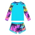 thumbnail image 4 of ITSAME Girls Bathing Suit Set, Quick-Dry Sun Protection Fashion Print Kids Seaside Surfing Swimsuit 2-Piece Multicolor 12-13T, 4 of 5