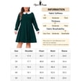 thumbnail image 6 of DARING DIVA Plus Christmas Peter Pan Collar A Line Knee Length Dress 4X Dark Green, 6 of 6