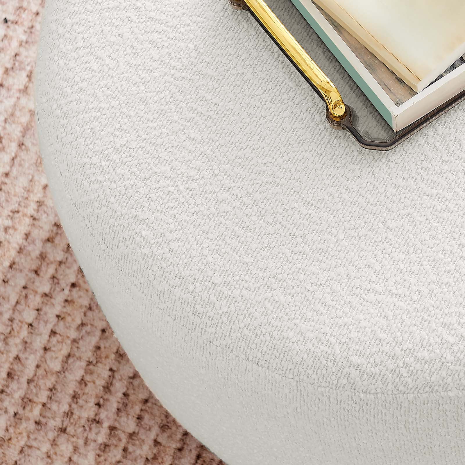 Modway Tilden Ottoman in Cloud White and Walnut