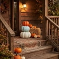 thumbnail image 5 of Fall Pumpkin Stack Decor, 3 Tier Resin Look Plastic Pumpkin Ornament, Tabletop Decor for Mantel Tiered Tray, 5 of 6