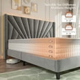 thumbnail image 5 of EnHomee Queen Bed Frame with 51"Tall Headboard Upholstered Bed Frame Queen Size with LED Lights & Charge Station, Gray, No Box Spring Needed, Noise Free, 5 of 9