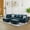 Night Forest Green, variant on Lifestyle Furniture Lemonda Left-Facing Sectional & Ottoman in Black/White