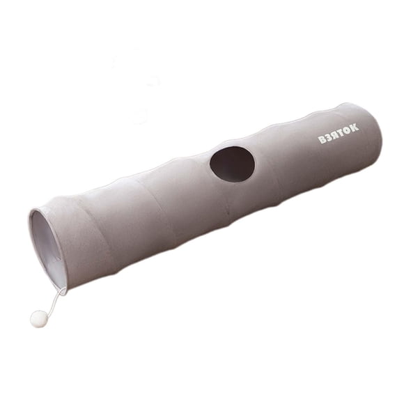 Túnel para gatos para gatos de interior, tubo de túnel para gatos, longitud de 47,24 pulgadas, diámetro de 9,8 pulgadas, juguete interactivo portátil, Gris