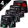thumbnail image 6 of 4 Pieces European and American Size MEN'S FASHION Printed Boxer Underwear Comfortable Swimming Trunks Oversized Underwear Shorts, 6 of 9