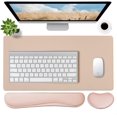 thumbnail image 1 of GHSDFBB Leather Desk Pad and Wrist Rest, Non-Slip Desk Mat, Waterproof Large Mouse Pad, Mouse Mat, Computer Mat for Desk Easy Clean for Office/Home(31.5×15.7 Inches,Beige), 1 of 7