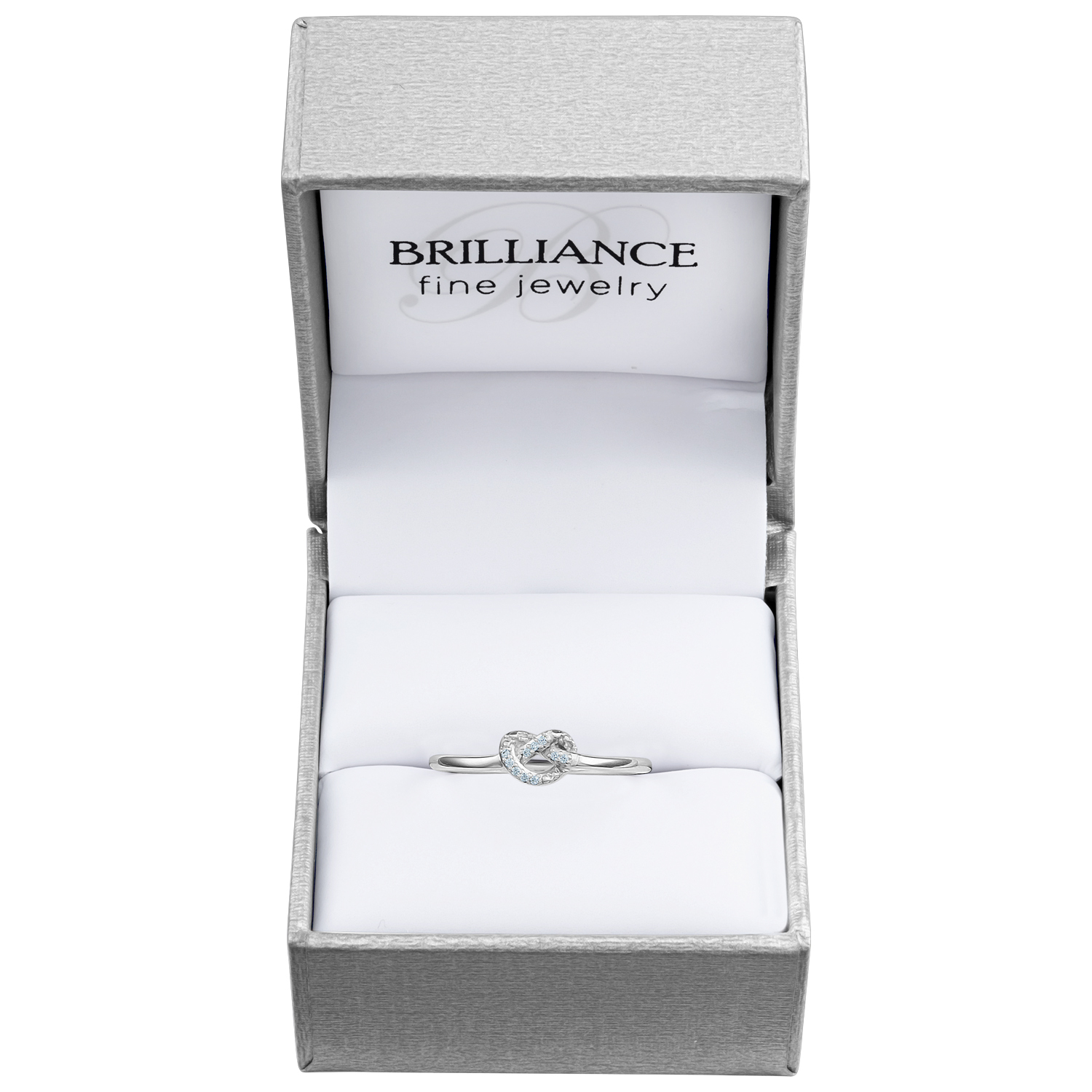 Sterling Silver Diamond Accent Stackable Pretzel Ring