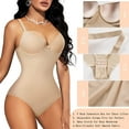thumbnail image 5 of Irisnaya Shapewear Bodysuit for Women Slim Body Shaper Waist Trainer Sexy V Neck Underwire Bra Jumpsuit Tummy Control Smooth Bodywear(Beige X-Large), 5 of 8