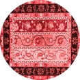thumbnail image 1 of Ahgly Company Indoor Round Abstract Red Contemporary Area Rugs, 6' Round, 1 of 4