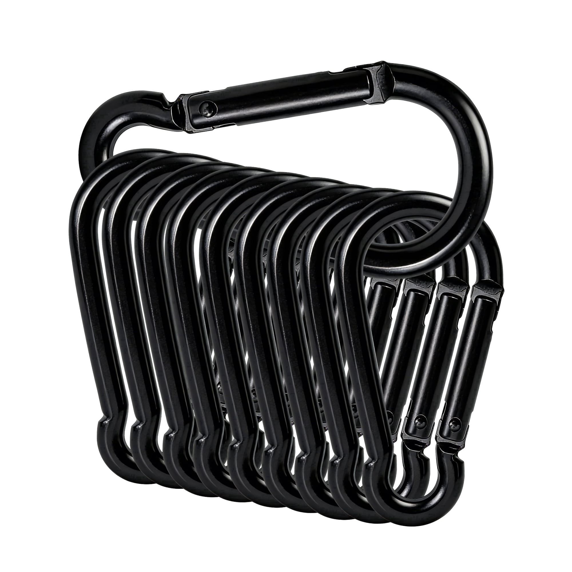10 Count Aluminum Carabiners Clip，Keychain with Spring-Loaded Gate for Camping Backpacking Hiking Outdoor Activities Pet Leash Keychain Multipurpose Bluk
