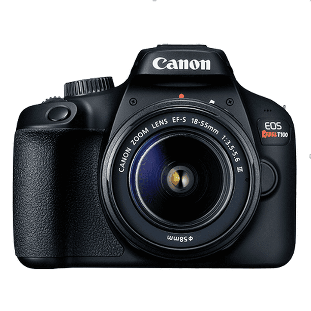 Molestia Paseo medallista Canon EOS Rebel T100 Digital SLR Camera with 18-55mm Lens Kit, 18 Megapixel  Sensor, Wi-Fi, DIGIC4+, SanDisk 32GB Memory Card and Live View Shooting -  Walmart.com
