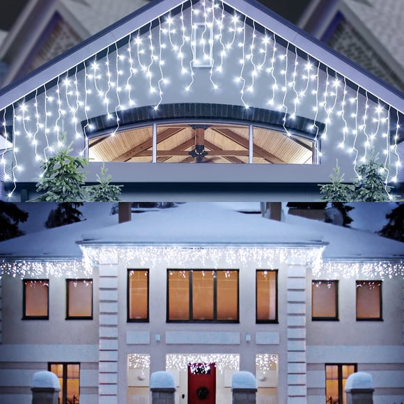 Cadena de luces tipo Icicle AGIRL, 10 m, 400 LED, 8 modos, resistentes al agua