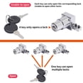 thumbnail image 4 of 4Pcs Plunger Push Lock with Key For Sliding Glass Door Display Case Showcase Hinged Glass Cabinet Lock for 5mm-8mm Door, 4 of 9