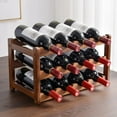 thumbnail image 5 of Maydear Bamboo Wine Rack, 3-Tier Wine Bottle Holder Tabletop Wine Bottle Organizer Storage 12 Bottles Wine Racks, 5 of 7