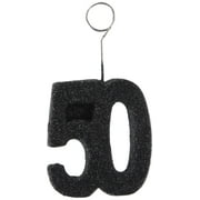 Angle View: Beistle Black Glitter 50" Photo and Balloon Holder-1 Pc