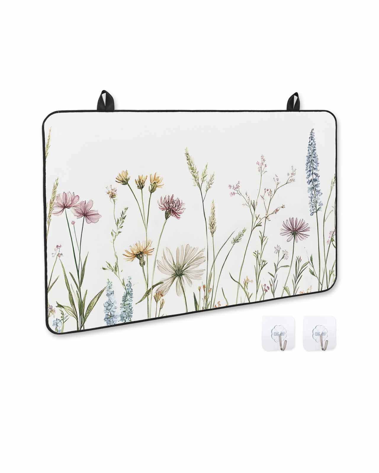 nqOlkjepod Large Induction Cooktop Protector Mat 24"x21", Spring Botanical Floral Stove Top Covers for Electric Stove, Farmhouse Summer Flowers Stove Burner Cover Mats, Glass Top Stove Cover