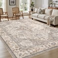 thumbnail image 4 of UERMEI 6'x9' Washable Area Rugs for Living Room, Vintage Floral Boho Printed Carpet, Non Slip Indoor Rugs for Bedroom Home Decor Carpets, Beige Brown, 4 of 11