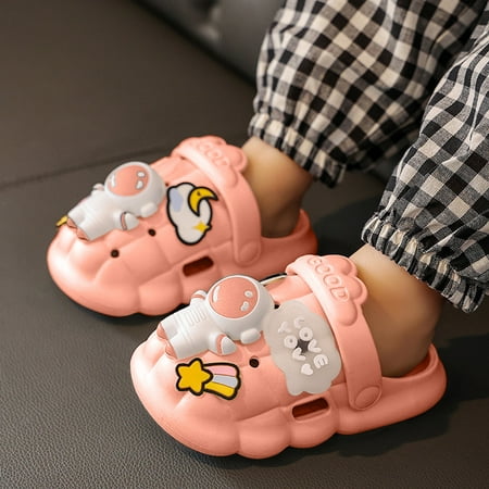 

NEGJ Cartoon Slides Sandal For Kids Toddler Boys Girls Non Slip Novelty Cute Slippers Summer Children Flat