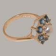 thumbnail image 4 of LBG British Made 14k Rose Gold Cultured Pearl & Sapphire Womens Promise Ring - 33 size options - Size 7.75, 4 of 6